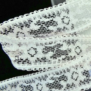 Lion Ribbon Vanessa 86104 Lace Wired Edges Ribbon 1-3/8"  White  25 yds Spool - Picture 1 of 6