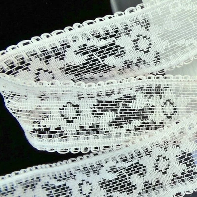 Lion Ribbon Vanessa 86104 Lace Wired Edges Ribbon 1-3/8"  White  25 yds Spool - Image 1 of 4