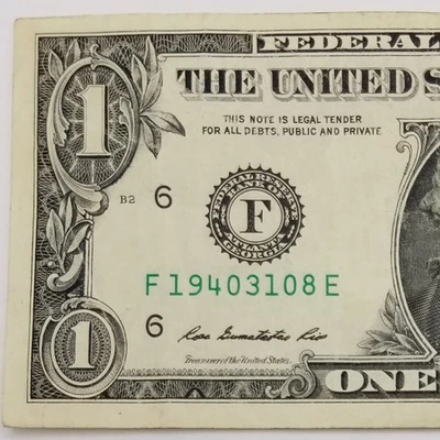 Birthday Anniversary Note August 31, 1940 Serial Number U.S. One Dollar 2013 F E - Image 1 of 4