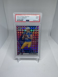 2020 Panini Mosaic Justin Herbert Camo Pink Rookie Card RC #204 PSA 9 Chargers