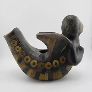 Jarrón candelabro ángel de cerámica Barro Negro de colección arte popular mexicano 6"x7" *Leer* - Imagen 1 de 17
