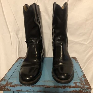 Schwarze Wrangler Herren Stiefel Größe 8D Echtleder Fuß Hergestellt in den USA. - Bild 1 von 22