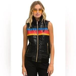 NWOT Aviator Nation 5 Stripe Puffer Vest Suze XS - Picture 1 of 9