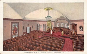 Postal VA: Interior, Iglesia de San Juan, Richmond, Virginia, WB 1920 sin publicar - Imagen 1 de 2