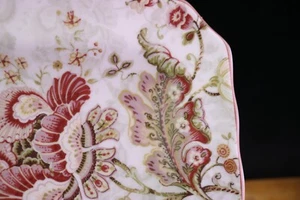 Gabrielle Square Salad Plate (s) 222 Fifth Floral Red Pink Paisley Scalloped - Picture 1 of 4