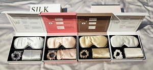 Soft 19 Momme Mulberry Silk Dream Set Pillowcase, Eye Mask & Scrunchie Gift Set - Picture 1 of 17