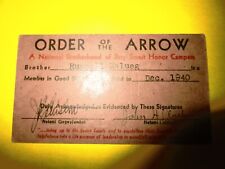 OA 1939, 1940, Order Of The Arrow Membership Card, Boy Scouts Of America, BSA