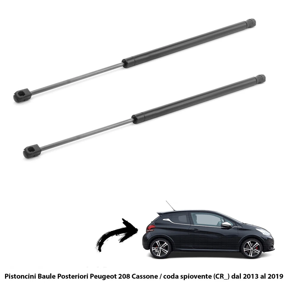 2 MOLLE  A GAS PISTONCINI  PORTELLONE BAGAGLI X PEUGEOT 208 Cassone/coda p. CR - Imagen 1 de 1