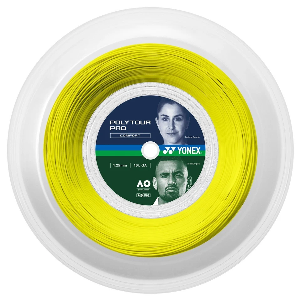Yonex POLYTOUR PRO 16L 1.25mm (yellow) 656ft 200m Reel Tennis String
