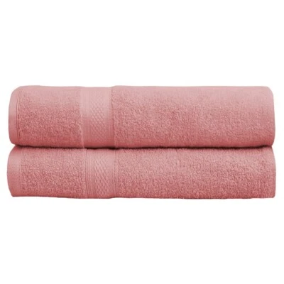 Комплект из 2 персиковых роскошных расчесанных хлопковых полотенец для ванны 27x54 дюйма 500 GSM - Изображение 1 из 4