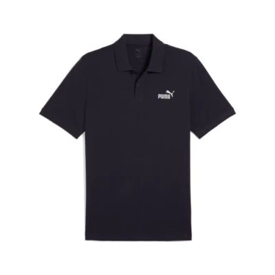 Puma Polo in piqué con logo Essentials N.1 Da uomo Navy Blue - Immagine 1 di 4