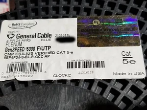 Cable general 2131611E GenSPEED 5000 F/UTP ScTP Cat5e red CMP azul/100 ft - Imagen 1 de 8