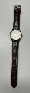 Bergmann 1960 Ladies Mens Wristwatch Cor Brown Analog Quartz White Dial - Picture 1 of 3