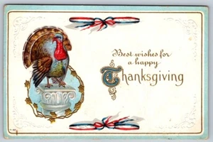 Beste Wünsche für ein frohes Erntedankfest, Türkei, antike geprägte Postkarte von 1918 - Bild 1 von 2