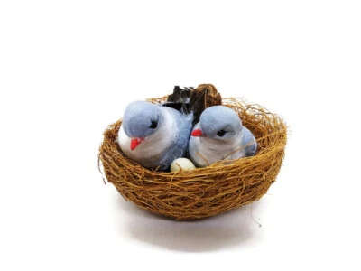 Nido de Pájaro Miniatura Vida Animal Artesanía Coleccionable Recuerdo Decoración del Hogar 3 Foto 1 de 3