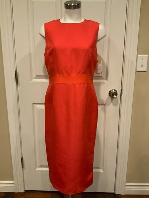 Giambattista Valli Red 100% Silk Sleeveless Sheath Dress, Size 8 (US) 44 (IT) - Image 1 of 4