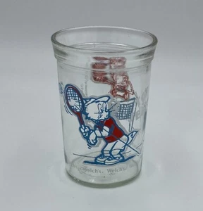Vintage WELCH'S TOM & JERRY JELLY JAM JAR GLASS 1991 Playing Tennis EUC - Picture 1 of 5