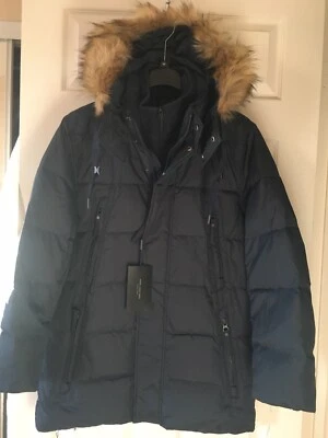 Andrew Marc New York Men Puffer Navy Blue Removable Hood Parka Coat Size M NWT - Image 1 of 4