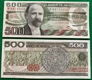 1984 500 Pesos B de M Francisco I. Madero Banknote Billete AU UNC SERIE Prefix - Picture 1 of 1