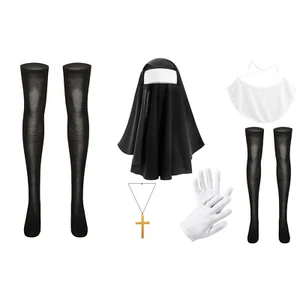 Adult 5-Piece Props Kit Christmas Nun Priest Halloween Cosplay Accessories Gift - Picture 1 of 31
