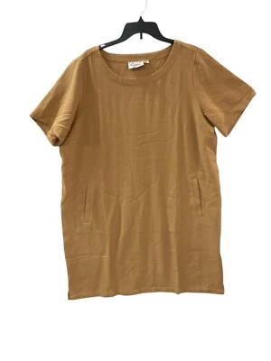 Linea by Louis Dell'Olio Camisa Vestidos Crepé Mujer XL Beige Hasta la Rodilla Bolsillos Foto 1 de 4