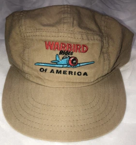 WARBIRD Rides of America - Vintage 5 Panel Beige Hat Embroidered Plane Design - Picture 1 of 7