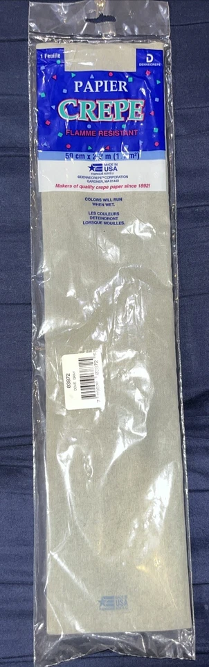 Crepe Paper Gray 20” x 7.5” - Image 1 of 2