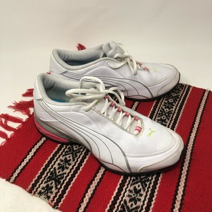 tenis puma blanco con verde