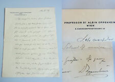 Zahnchirurg Albin Oppenheim (1875-1945): Letter Vienna 1929 An Friedrich Freksa