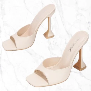 Cape Robbin Women's Size 6.5M Square Toe Sandals w/4" Heels, Slip On Dress Shoes - Picture 1 of 5