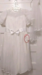 Nwts Young Couture by Nicole Girl's Size 10 White Special Occasion Formal Dress - Picture 1 of 24