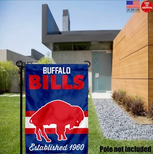 Buffalo Bills 2 Sided Double Garden Flag Outdoor Window House Banner 12 x18 New. - Picture 1 of 8