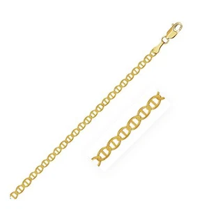 3.2mm 10k Yellow Gold Mariner Link Anklet  - Picture 1 of 2