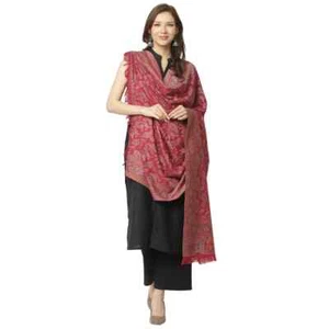 Genuine Hand-Cut Kani Paisley Wool Jamavar Shawl Red Pashmina Large Shawl Indian - Picture 1 of 3