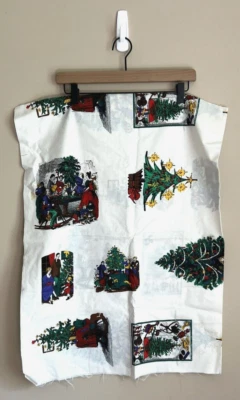 Vintage Christmas Fabric Remnant Victorian Holiday Cotton Blend Craft Sew - Image 1 of 4