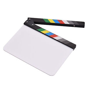 30 * 24cm / 12 * 9 cali Folia akrylowa Clapboard Film Directors Board D8V4