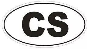 CS Czechoslovakia Oval Bumper Sticker or Helmet Sticker D2047 Country Code - Picture 1 of 1