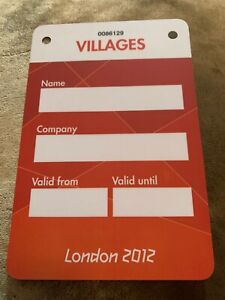 Rare London 2012 Olympic Villages Laminate VIP pass Athletes LOCOG