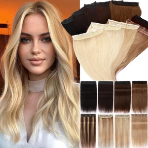 CLEARANCE Clip In Russian Real Human Hair Extensions 3/4 Full Head Thick Wefts - Picture 1 of 24