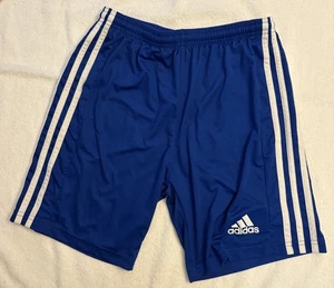 Adidas Shorts Youth Large Dark Blue Primegreen Aeroready White Stripes - Picture 1 of 8