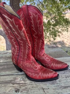 Corral Red Western Cowboy Boot G1910 Size 8.5 M New - Picture 1 of 9