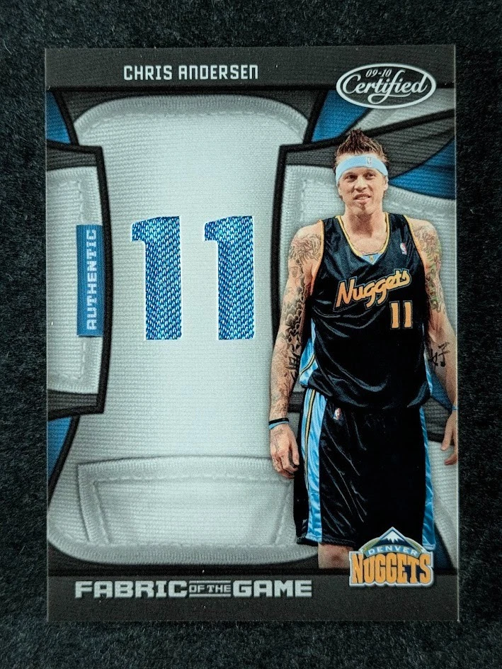 Chris Andersen Basketball Serial Numbered Trading Card Singles for