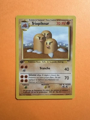 Pokemon 1st Edition Base Set (French) - Triopikeur (Dugtrio) - 19/102 - Rare  - Image 1 of 3