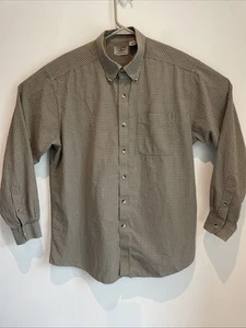 LL Bean Shirt Mens Size LARGE Plaid Green Check Long Sleeve Button 0 KR68 - Picture 1 of 4