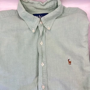 Polo Ralph Lauren Grün Oxford Button Down Hemd Herren L Classic Fit Fleisch Pony - Bild 1 von 7