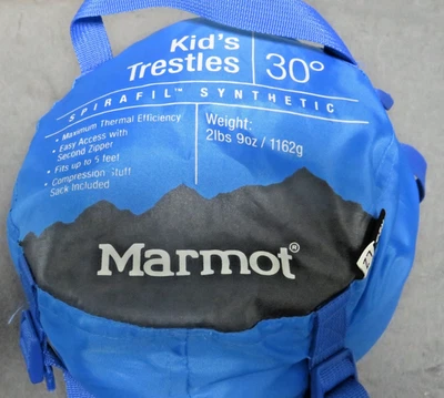 excellent Marmot Kid’s Trestles 30 Mummy Sleeping Bag camping - Image 1 of 4