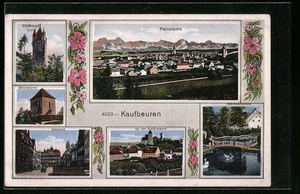 Kaufbeuren, Ansichtskarte, Panorama, An der Stadtmauer, Hexenturm - Picture 1 of 2