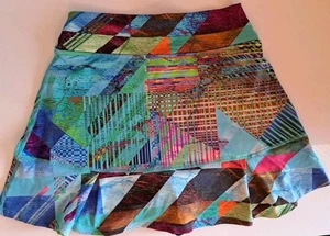 Dona Jo Damenrock mehrfarbig bedruckt hohe Taille Skort Schwimmen Tennis Golf Small 1 - Bild 1 von 5