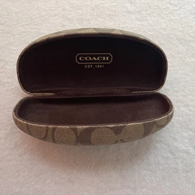 Coach Eyeglass Case Signature C Monogram Brown Sunglasses Clamshell - Imagem 1 de 4