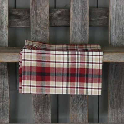 Cloth Napkins Set of 2 Park Designs Barn Red Plaid Country Primitive Decor - Image 1 of 3